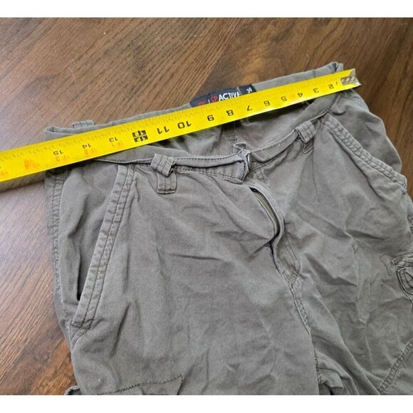 Mens RP Active Cargo Shorts Size 34 Olive Green With Pockets & Belt Loops Cotton - Picture 5 of 12
